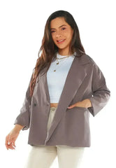 Casual Oversized Double Breasted Jacket - Femstylo