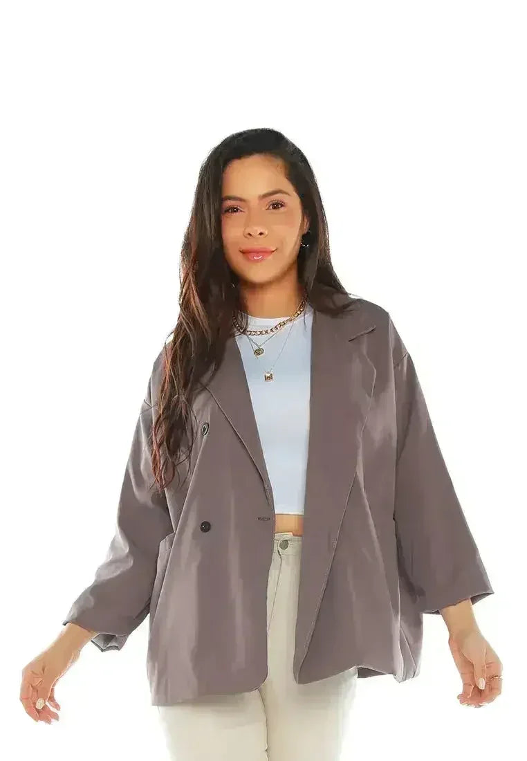 Casual Oversized Double Breasted Jacket - Femstylo