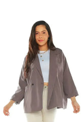Casual Oversized Double Breasted Jacket - Femstylo