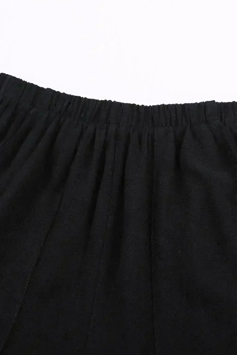 Casual Pocketed Flutter Black Linen Cotton Shorts - Femstylo
