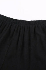 Casual Pocketed Flutter Black Linen Cotton Shorts - Femstylo