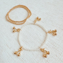 Cherry Dangle Stretch Bracelet Set Of 3
