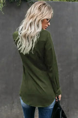 Classic Styles Green Button Down Twist Blouse | Femstylo - Femstylo