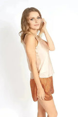 Cloth Patterned Cinch Waist Shorts - Femstylo