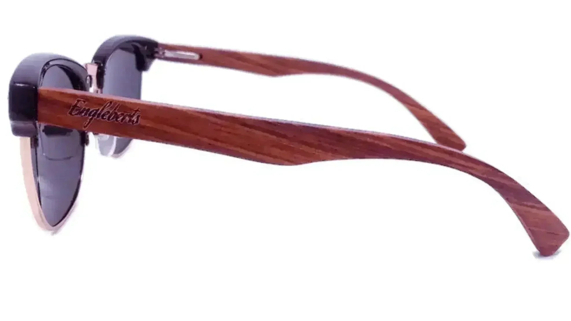 Real Walnut Wood Club Style Sunglasses With Bamboo Case, Polarized - Femstylo