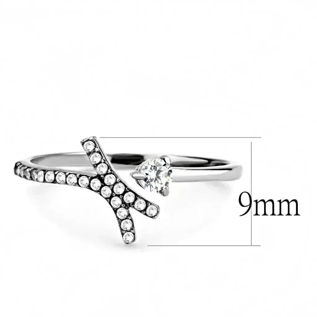 DA145 - High polished (no plating) Stainless Steel Ring with AAA Grade - Femstylo