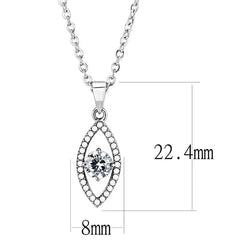 DA228 - High polished (no plating) Stainless Steel Chain Pendant with - Femstylo