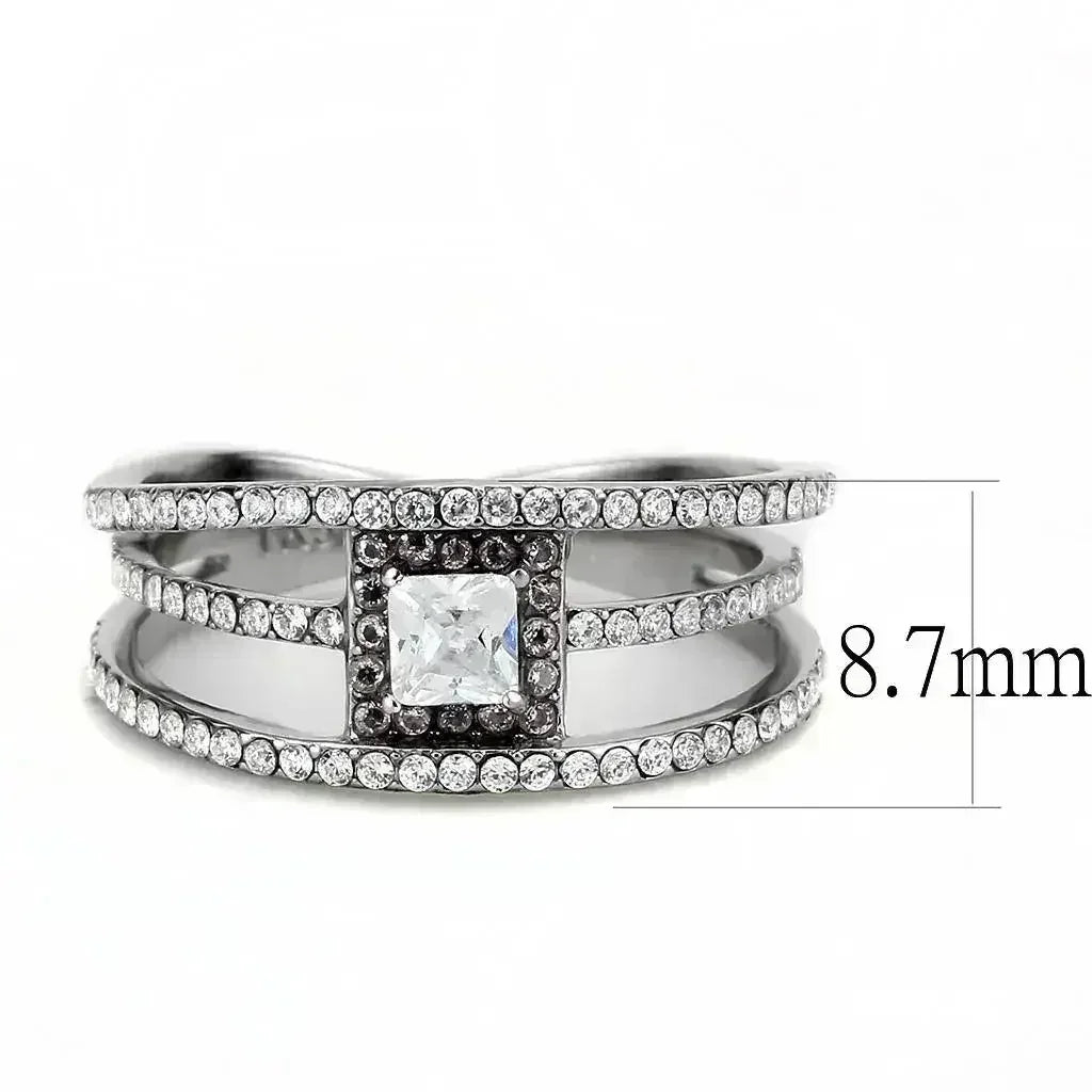 DA257 - High polished (no plating) Stainless Steel Ring with AAA Grade - Femstylo