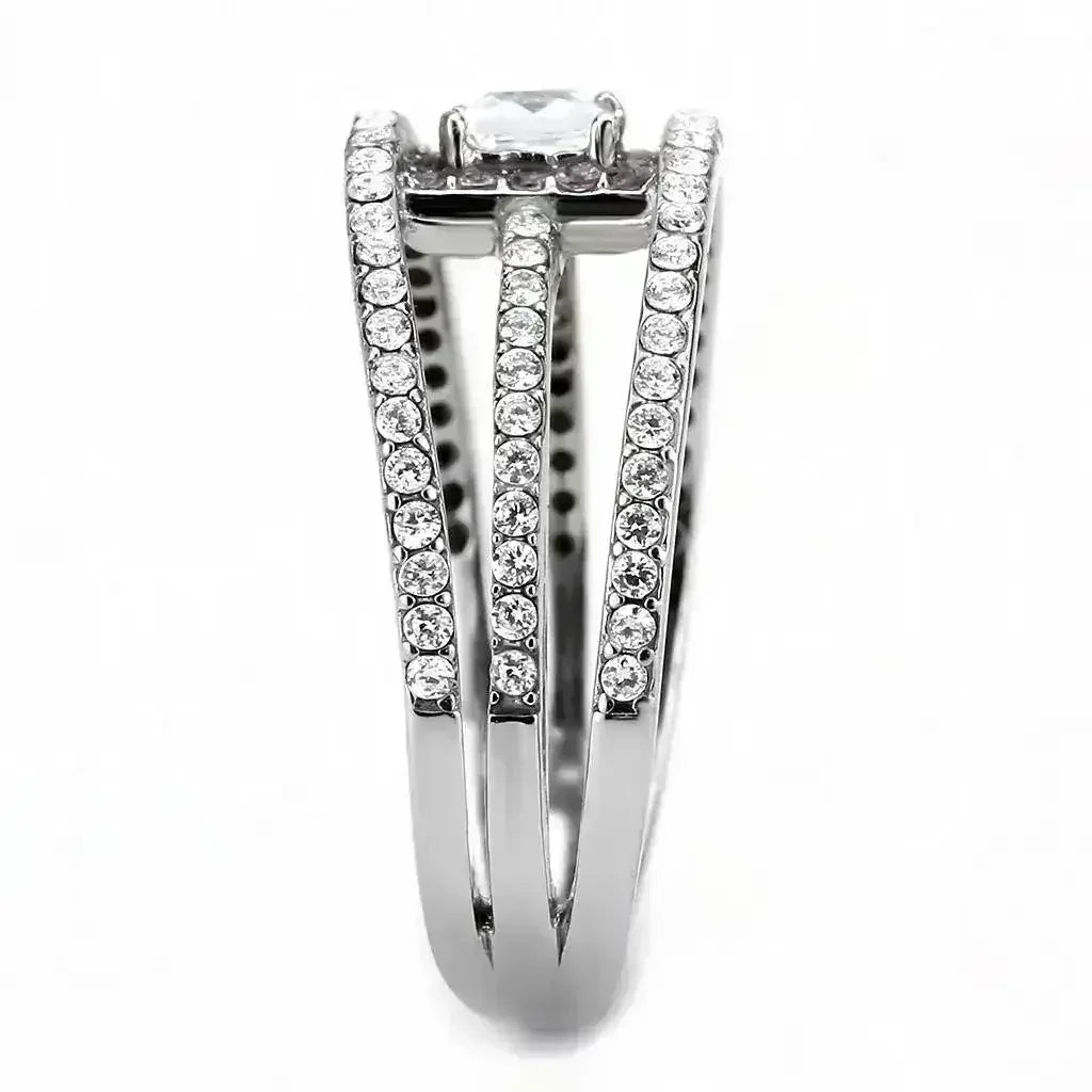 DA257 - High polished (no plating) Stainless Steel Ring with AAA Grade - Femstylo