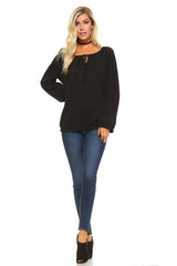 Women's Long Sleeve Solid Peasant Top | Femstylo - Femstylo