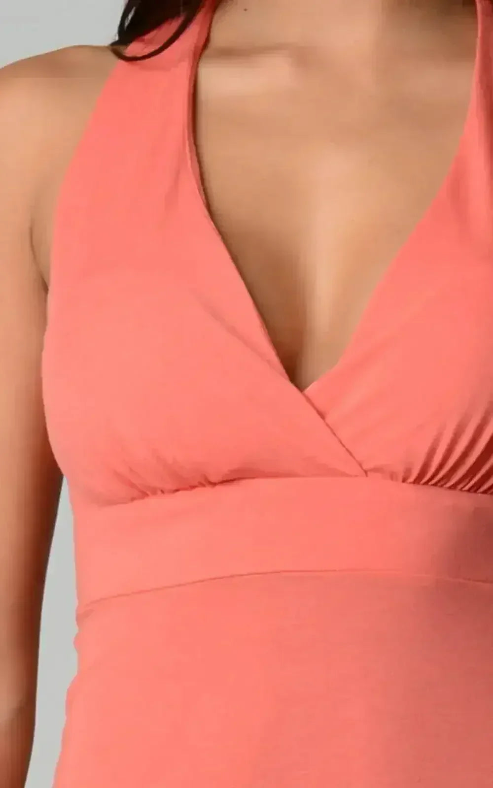 Women's Halter Maxi Dress with Cross Back Straps - Femstylo