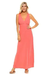 Women's Halter Maxi Dress with Cross Back Straps - Femstylo