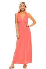 Women's Halter Maxi Dress with Cross Back Straps - Femstylo
