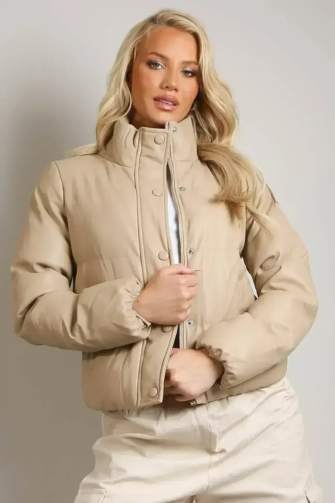 PU Boxy Puffer Jacket - Femstylo