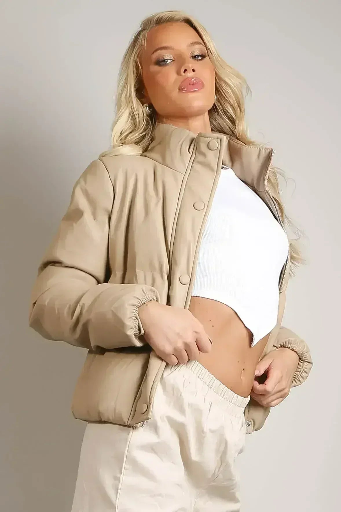 PU Boxy Puffer Jacket - Femstylo
