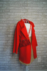 Bee Red Pearl Acrylic Box Clutch - Femstylo