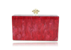 Bee Red Pearl Acrylic Box Clutch - Femstylo