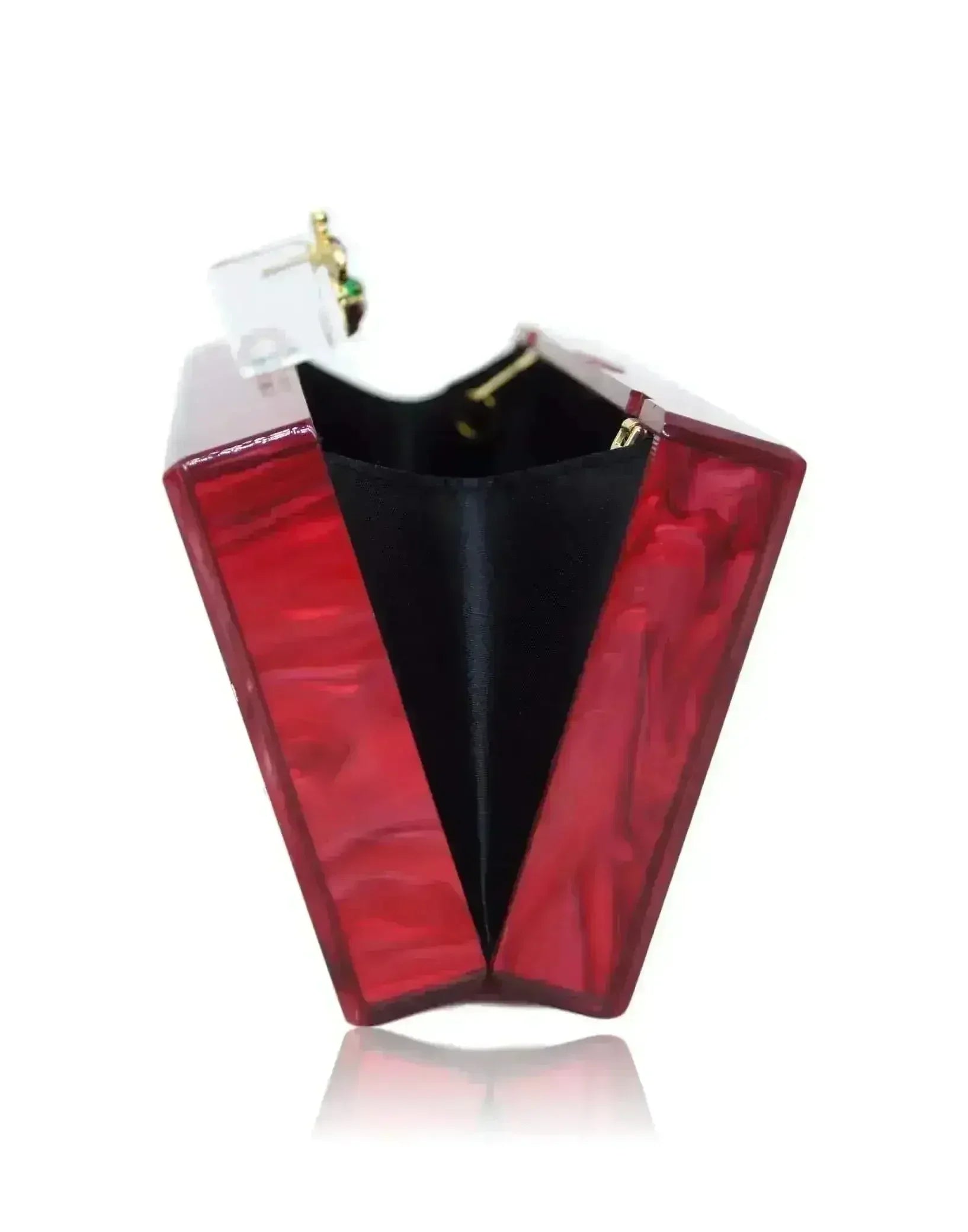 Bee Red Pearl Acrylic Box Clutch - Femstylo