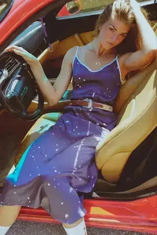 Andromeda Silk Dress in Twilight - Femstylo