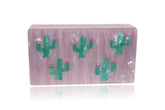 Pink and Green Cactus Acrylic Box Clutch - Femstylo