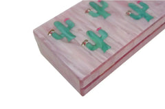Pink and Green Cactus Acrylic Box Clutch - Femstylo