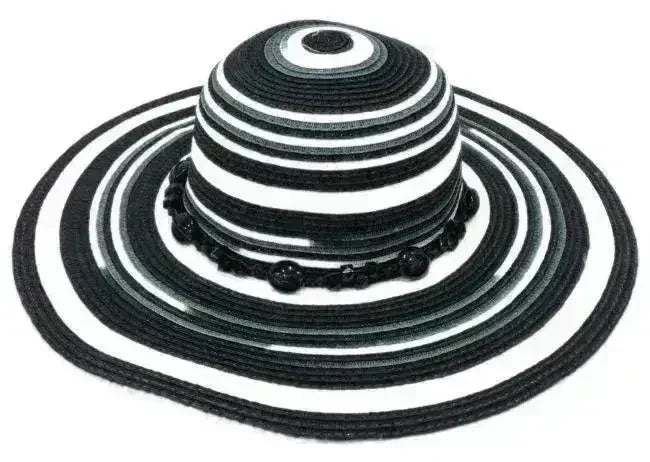 Black & White Susan Sun Hat - Adjustable 4.5" Brim | Femstylo - Femstylo