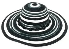 Black & White Susan Sun Hat - Adjustable 4.5" Brim | Femstylo - Femstylo