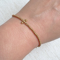 Dot Dot Golden Cross Stretch Bracelet