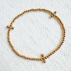 Dot Dot Golden Cross Stretch Bracelet