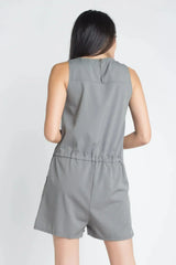 Women's Zip Front Sleeveless Romper - Femstylo