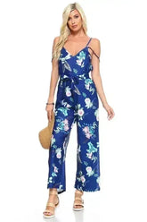 Women's Floral Tie Tank Jumpsuit - Femstylo