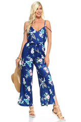 Women's Floral Tie Tank Jumpsuit - Femstylo