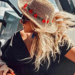 EVIE Bohemian Sunhat - Handwoven Straw Hat | Femstylo - Femstylo