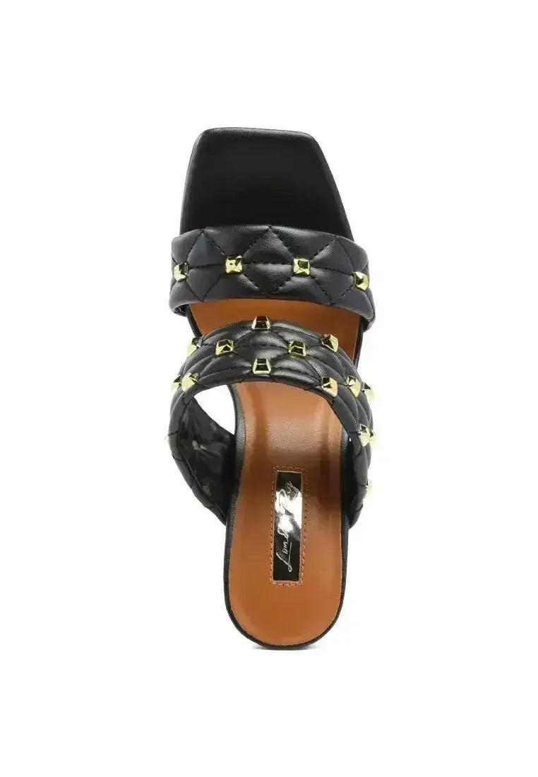 Fischer Stud Embellished Block Heel Sandals - Femstylo