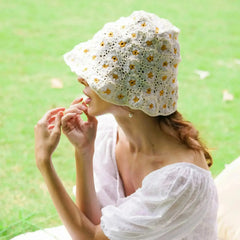 FLORA Crochet Hat In Off White - Femstylo