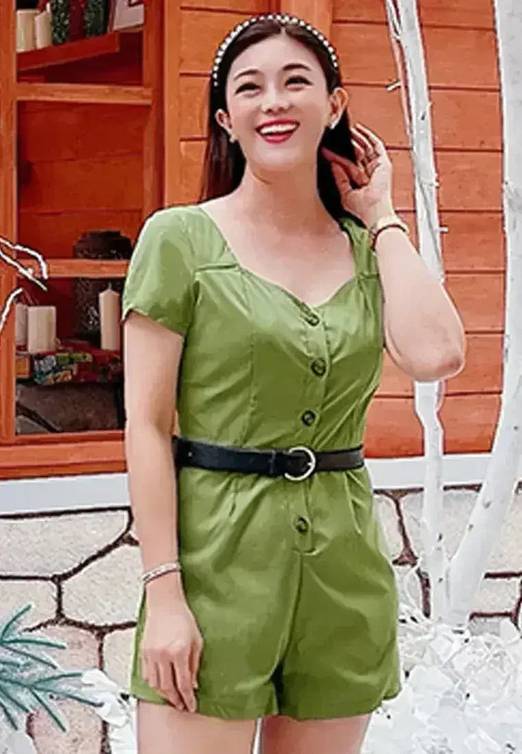 Fair Play Button-Up Romper - Femstylo