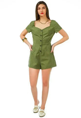 Fair Play Button-Up Romper - Femstylo