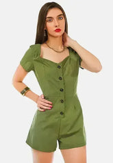 Fair Play Button-Up Romper - Femstylo