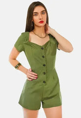 Fair Play Button-Up Romper - Femstylo