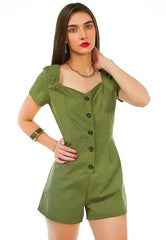Fair Play Button-Up Romper - Femstylo