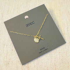 Faithful Duo Pendant Necklace – Gold-Tone Chain with Mini Cross and