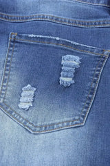 Fashion Blue Ripped Plaid Straight Legs Boyfriend Jeans - Femstylo