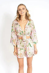 Flowers On My Mind Floral Front Tying Crop Top - Femstylo