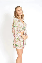 Flowers On My Mind Floral Front Tying Crop Top - Femstylo