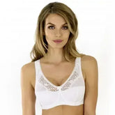 Full Figure Unlined Bra Rosme Galla White - Femstylo