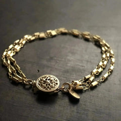 Marilena 3-Layer Gold Fill Bracelet – Filigree Clasp - Femstylo