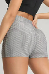 Gray High Waist Butt Lift Sport Gym Workout Training Running Shorts - Femstylo