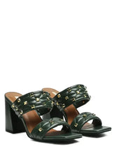 Fischer Stud Embellished Block Heel Sandals - Femstylo