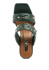 Fischer Stud Embellished Block Heel Sandals - Femstylo