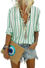 Button Up Long Sleeve Blouse - Femstylo